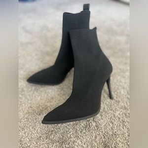 Steve Madden black sock booties